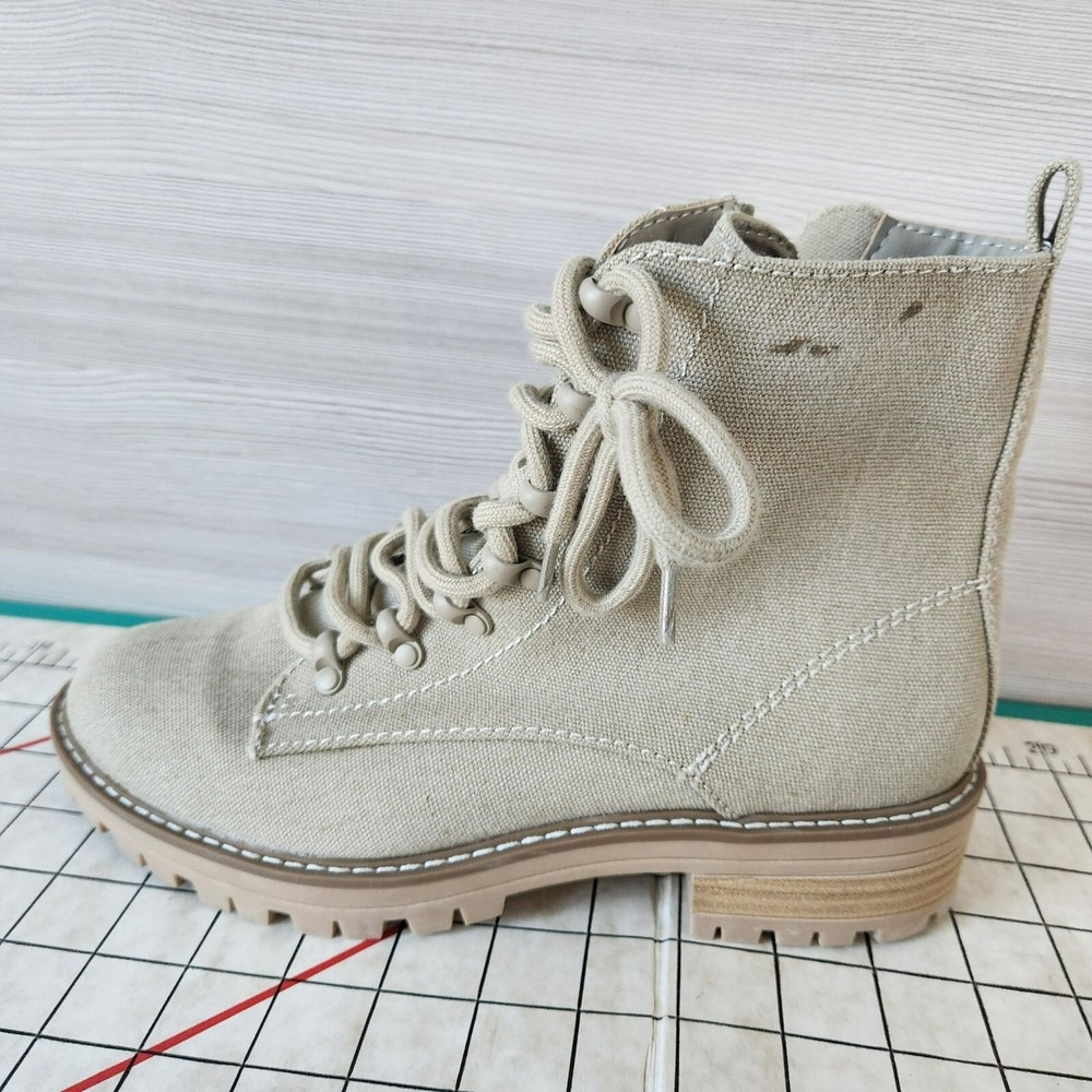Women's Universal Thread Parker Beige Combat Boots Size 8.5 Lace Up Chunky Heel - Picture 13 of 14
